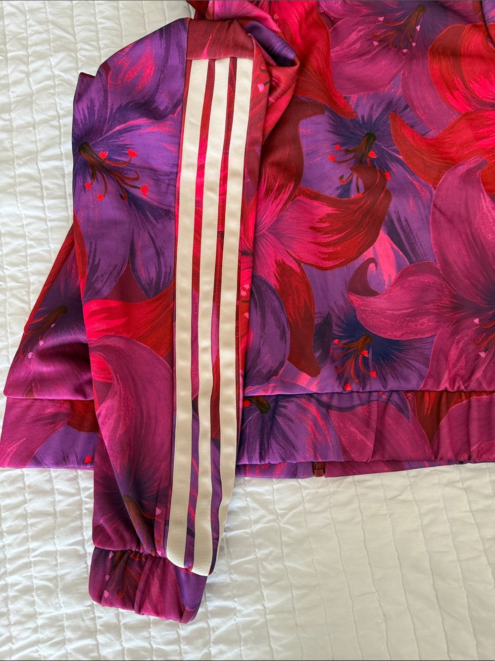 adidas Farm Rio Womens Pink & Purple Floral Track Jacket - Picture 7 of 9